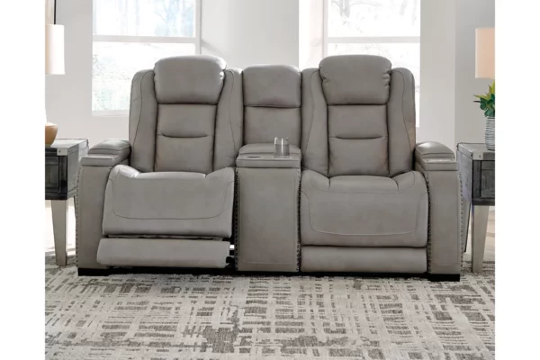 The Man-Den Triple Power Reclining Loveseat with Console-1