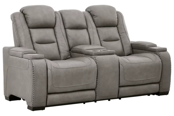 The Man-Den Triple Power Reclining Loveseat with Console-2