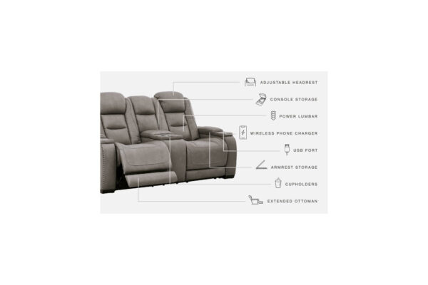 The Man-Den Triple Power Reclining Loveseat with Console-4