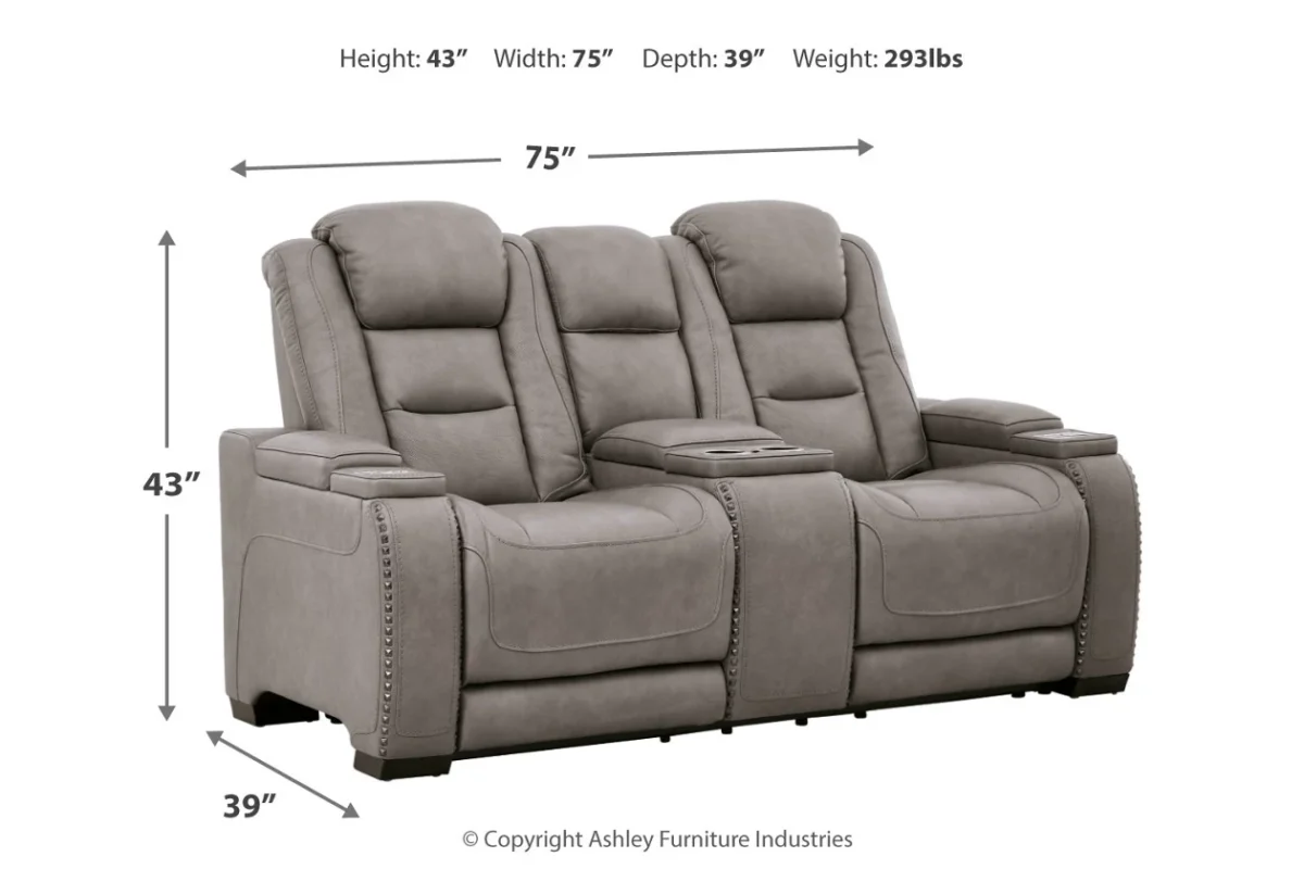 The Man-Den Triple Power Reclining Loveseat with Console-5