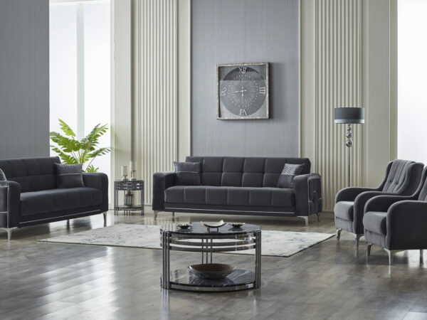 Alice LV412 Gray Living Room Set (1)